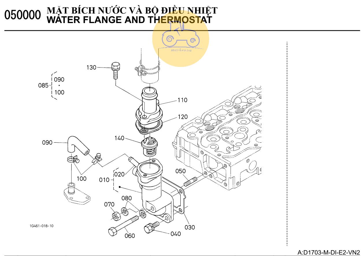 Mặt bích nước và bộ điều nhiệt